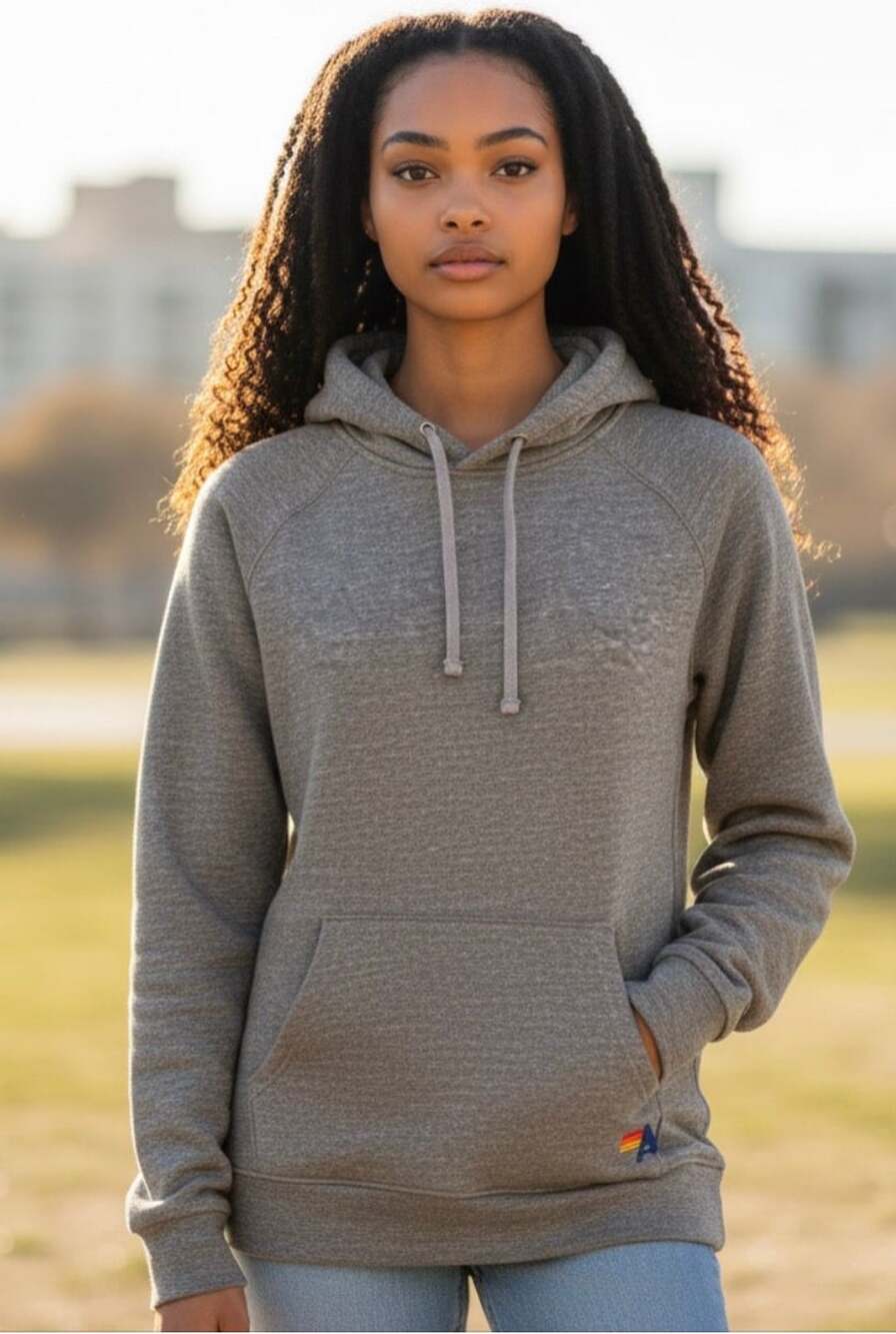 Aviator Nation Pullover Hoodie - Heather Grey-Sz small